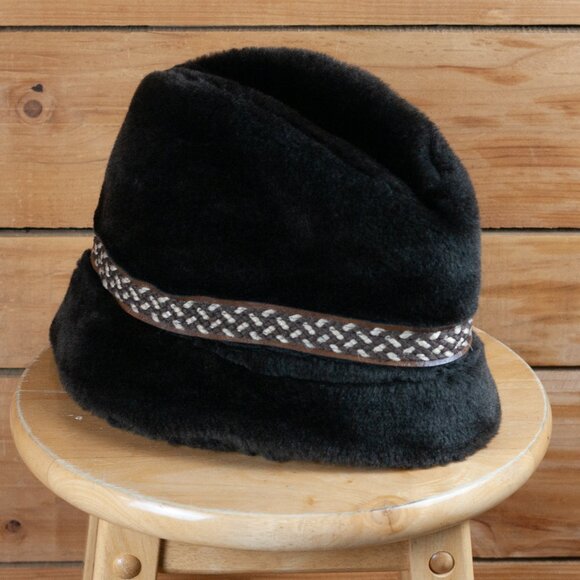 Vintage 50s United Hatters Cap & Millinery Workers Union Faux Fur Winter Hat - L